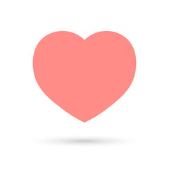 Heart icon, flat graphic design template, love sign, Valentines Day symbol, vector illustration