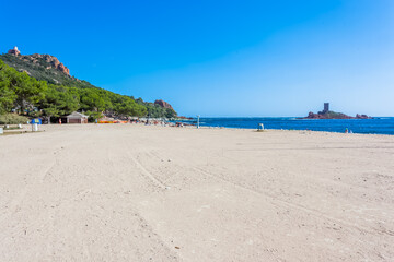 Le Dramont, plage du débarquement, Var, Côte d’Azur, France 