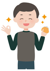 男性／お金ポーズ　カジュアル