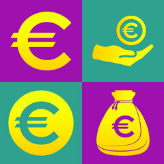 Euro illustration vector icon set EPS10