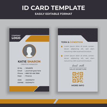 Red Geometric Employee ID Card Design Template, Professional Identity Card Template Vector for student, and Others
