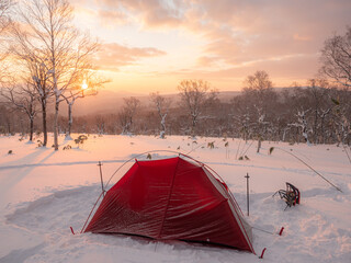 tent snow winter hiking