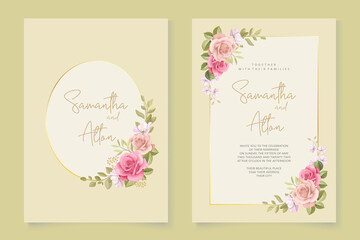 Wedding card concept with elegant floral