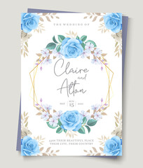 Wedding card concept with elegant floral