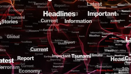 BREAKING NEWS Keywords Animation, Background, Loop, 4k
