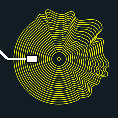 oster of the sound wave. Vector illustration music on dark background. Illustration suitable for design - Vector Illustration