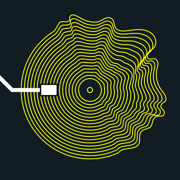 oster of the sound wave. Vector illustration music on dark background. Illustration suitable for design - Vector Illustration