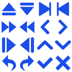 set of blue arrows