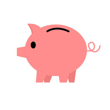 business flat piggy bank icon isolated on a plain