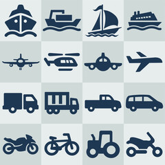 vector icon set for Transportation