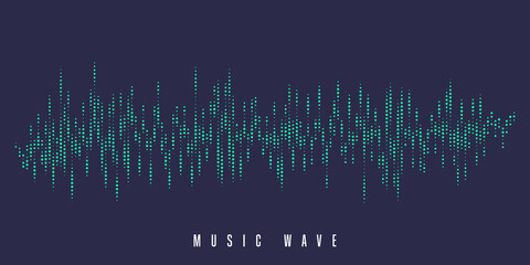 Fototapeta premium Modern Sound wave equalizer. Vector illustration on dark background - Vector Illustration