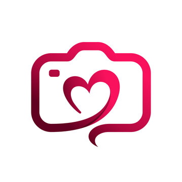 love camera icon logo