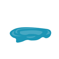 Small blue decorative pond with white water