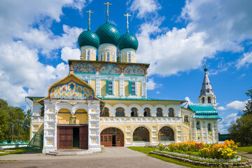 The ancient Cathedral of the Resurrection of Christ close up on a sunny July day. Tutaev (Romanov-Borisoglebsk), Russia