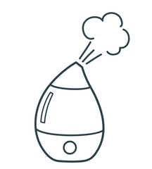 しずく型の加湿器　モノクロ