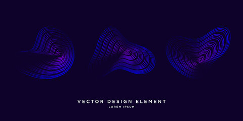 Vector abstract background with dynamic particles wave dots. Vector Illustration