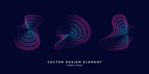 Fototapeta na wymiar Vector abstract background with dynamic particles wave dots. Vector Illustration