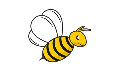 Bee illustration logo vector