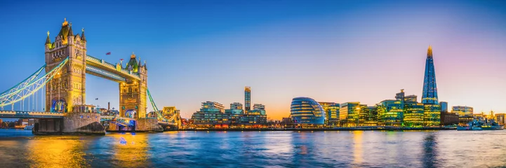 Photo sur Plexiglas Tower Bridge Panorama of Tower Bridge at sunset in London, UK