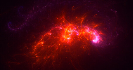 Naklejka premium 3D rendering abstract colorful fractal light background