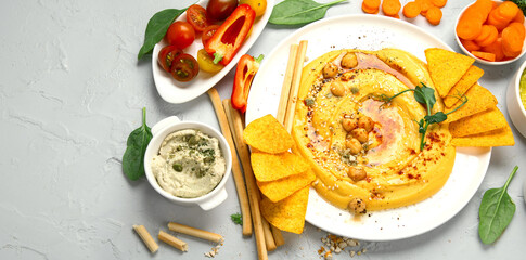 Different kinds of hummus dips