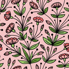 Fototapeta premium BACKGROUND WITH A BEAUTIFUL FLORAL PATTERN