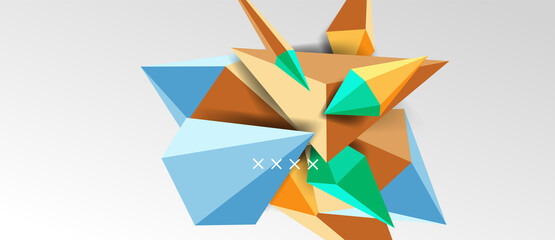 3d low poly abstract shape background vector illustration
