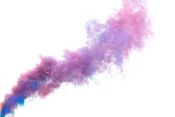 Fototapeta premium Blue and pink smoke isolated on a white