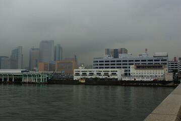 ship in the harbor tsukiji fish market