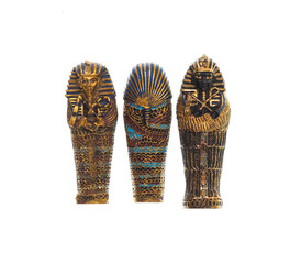 Egyptian mummy sarcophagus Isolated on white background