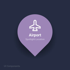 Obraz premium airport, airline map spotlight location vector Icon 