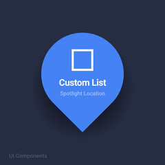 custom list map spotlight location vector Icon 