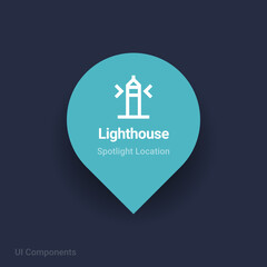 Obraz premium lighthouse map spotlight location vector Icon.