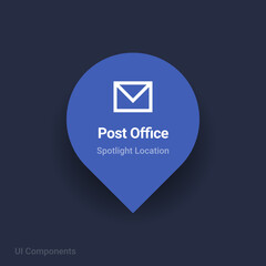 post office map spotlight location vector Icon.