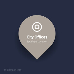 prefectura ward, city offices in japan map spotlight location vector Icon.