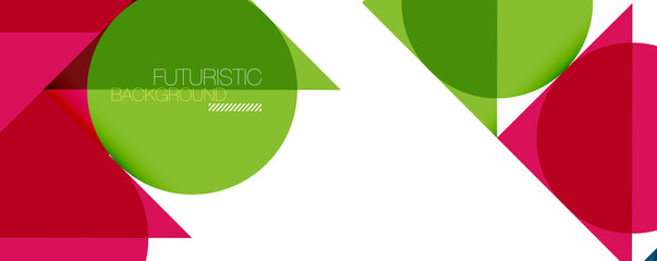 Obraz premium Clean minimal geometric abstract background with triangles and circles. Vector illustration for covers, banners, flyers and posters and other designs