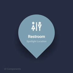 restroom map spotlight location vector Icon.