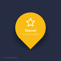 starred map spotlight location vector Icon.