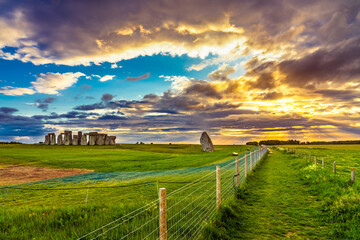 Fototapeta na wymiar Stonehenge at sunset in England 
