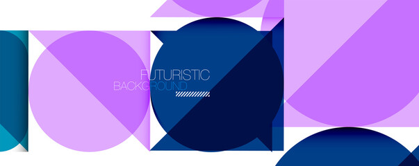 Simple circles and triangles abstract background. Vector illustration for covers, banners, flyers and posters and other designs