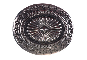 Fototapeta na wymiar ancient iron shield isolated on white background