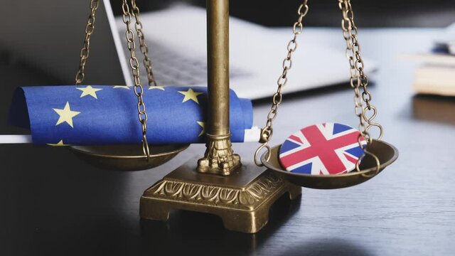 Brexit European Union Flag Great Britain Icon Pin Scales workplace lawyer