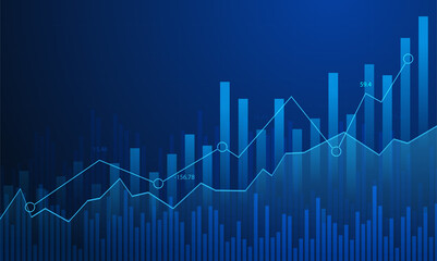 Stock and Graph design background. Business graph banner design eps10 vector. Illustration.
