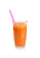 Glass of carrot and orange smoothie juice