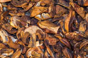 A texture of semi-dry mushrooms