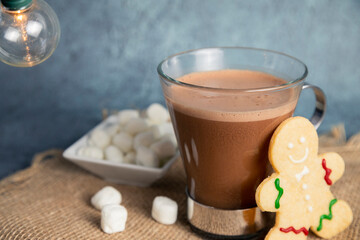 Chocolate gingerbread cookie mug with Christmas lights - Christmas eve - Christmas content - Christmas traditions