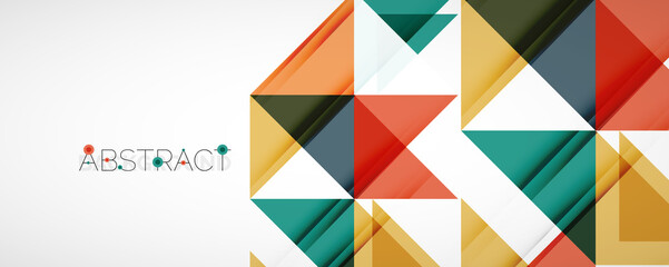 Fototapeta premium Geometric abstract background. Techno color triangle shapes. Vector illustration for covers, banners, flyers and posters and other designs