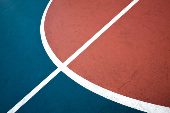 Basketball court closeup lines with texture detail background