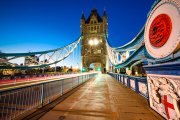Tower bridge at dusk - view from the bridge 