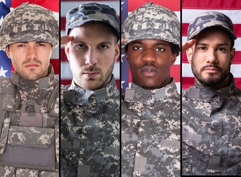 Soldier Veteran Military Person Headshot Portrait Collage